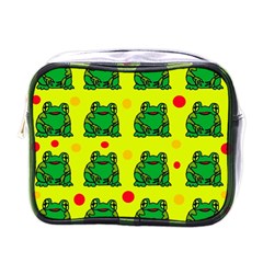 Green Frogs Mini Toiletries Bags by Valentinaart