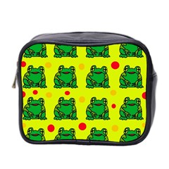 Green Frogs Mini Toiletries Bag 2-side by Valentinaart