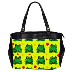 Green Frogs Office Handbags (2 Sides)  by Valentinaart