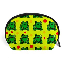 Green Frogs Accessory Pouches (large)  by Valentinaart