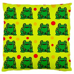 Green Frogs Standard Flano Cushion Case (two Sides) by Valentinaart