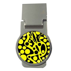 Black And Yellow Abstract Desing Money Clips (round)  by Valentinaart