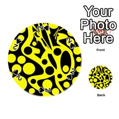 Black And Yellow Abstract Desing Playing Cards 54 (round)  by Valentinaart