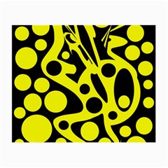 Black And Yellow Abstract Desing Small Glasses Cloth (2-side) by Valentinaart