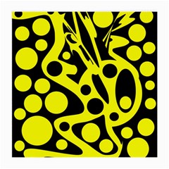 Black And Yellow Abstract Desing Medium Glasses Cloth by Valentinaart