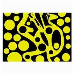 Black And Yellow Abstract Desing Large Glasses Cloth by Valentinaart