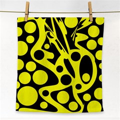 Black And Yellow Abstract Desing Face Towel by Valentinaart