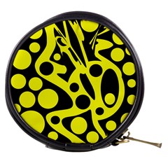 Black And Yellow Abstract Desing Mini Makeup Bags by Valentinaart