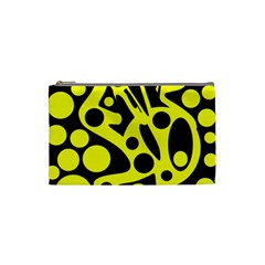 Black And Yellow Abstract Desing Cosmetic Bag (small)  by Valentinaart