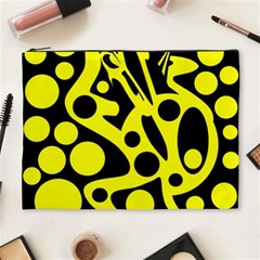 Black And Yellow Abstract Desing Cosmetic Bag (xl) by Valentinaart