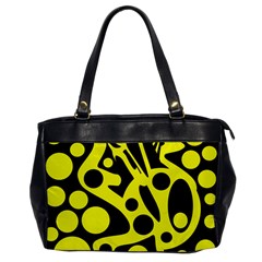 Black And Yellow Abstract Desing Office Handbags by Valentinaart