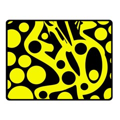 Black And Yellow Abstract Desing Fleece Blanket (small) by Valentinaart