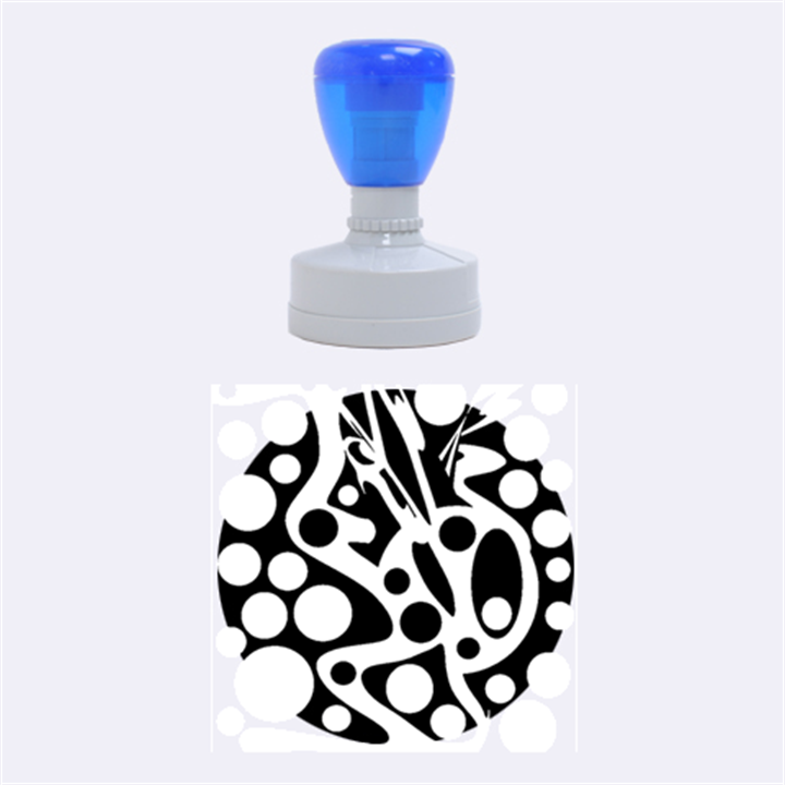 Black and Yellow abstract desing Rubber Round Stamps (Medium)