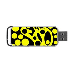 Black And Yellow Abstract Desing Portable Usb Flash (two Sides) by Valentinaart