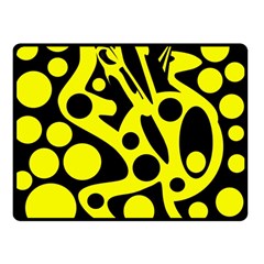 Black And Yellow Abstract Desing Double Sided Fleece Blanket (small)  by Valentinaart