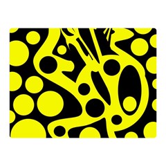 Black And Yellow Abstract Desing Double Sided Flano Blanket (mini)  by Valentinaart