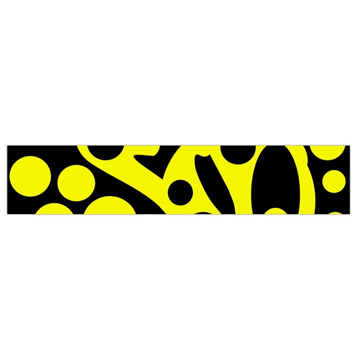 Black and Yellow abstract desing Flano Scarf (Small)