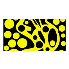 Black And Yellow Abstract Desing Satin Shawl by Valentinaart