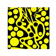 Black And Yellow Abstract Desing Small Satin Scarf (square) by Valentinaart