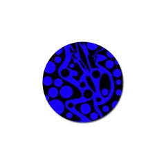 Blue And Black Abstract Decor Golf Ball Marker by Valentinaart