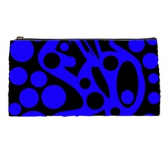 Blue And Black Abstract Decor Pencil Cases by Valentinaart