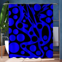 Blue And Black Abstract Decor Shower Curtain 60  X 72  (medium)  by Valentinaart