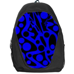 Blue And Black Abstract Decor Backpack Bag by Valentinaart