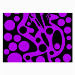 Purple And Black Abstract Decor Large Glasses Cloth (2-side) by Valentinaart