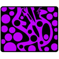 Purple And Black Abstract Decor Fleece Blanket (medium)  by Valentinaart