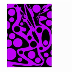 Purple And Black Abstract Decor Large Garden Flag (two Sides) by Valentinaart