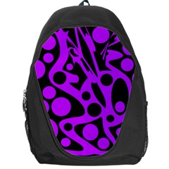 Purple And Black Abstract Decor Backpack Bag by Valentinaart