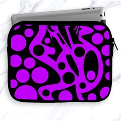 Purple And Black Abstract Decor Apple Ipad 2/3/4 Zipper Cases by Valentinaart