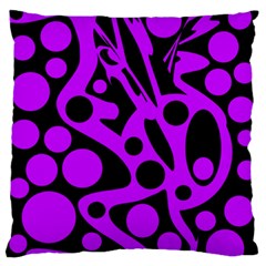 Purple And Black Abstract Decor Large Flano Cushion Case (two Sides) by Valentinaart