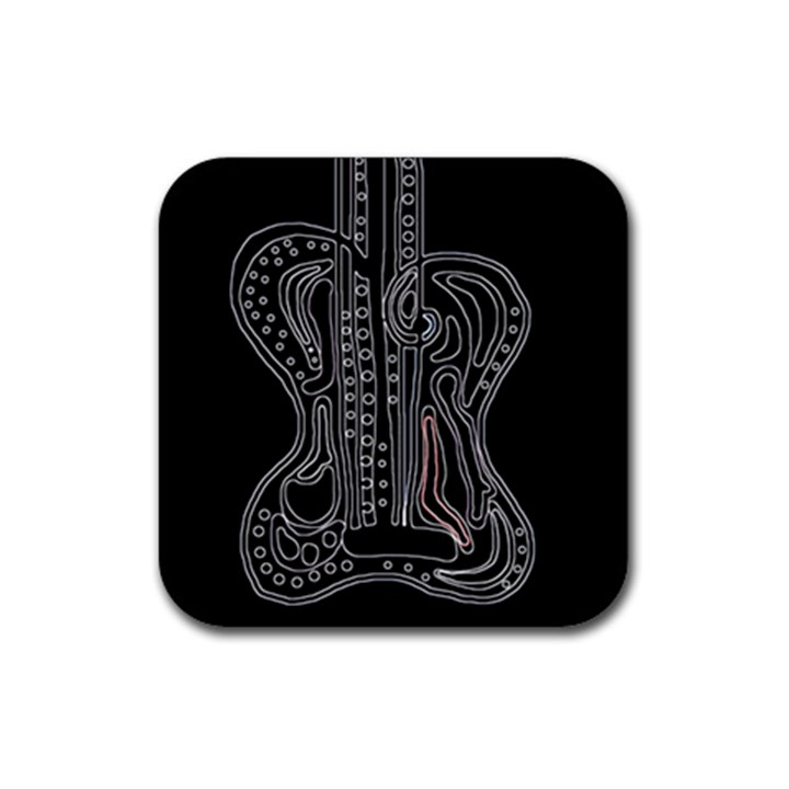 Decorative guitar Rubber Coaster (Square) 