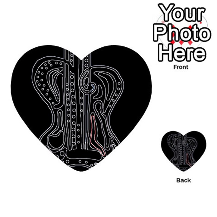 Decorative guitar Multi-purpose Cards (Heart) 