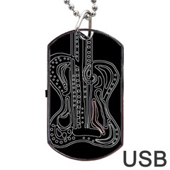 Decorative Guitar Dog Tag Usb Flash (one Side) by Valentinaart