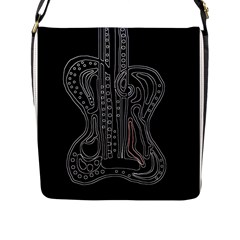 Decorative Guitar Flap Messenger Bag (l)  by Valentinaart