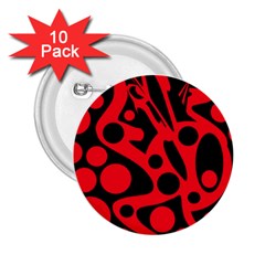 Red And Black Abstract Decor 2 25  Buttons (10 Pack)  by Valentinaart