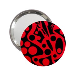 Red And Black Abstract Decor 2 25  Handbag Mirrors