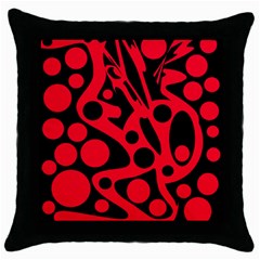 Red And Black Abstract Decor Throw Pillow Case (black) by Valentinaart