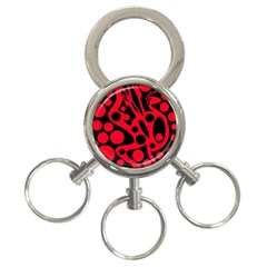 Red And Black Abstract Decor 3-ring Key Chains by Valentinaart