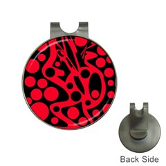 Red And Black Abstract Decor Hat Clips With Golf Markers by Valentinaart