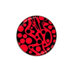 Red And Black Abstract Decor Hat Clip Ball Marker by Valentinaart