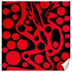 Red And Black Abstract Decor Canvas 12  X 12   by Valentinaart