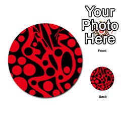 Red And Black Abstract Decor Multi-purpose Cards (round) 