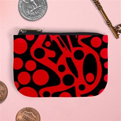 Red And Black Abstract Decor Mini Coin Purses by Valentinaart