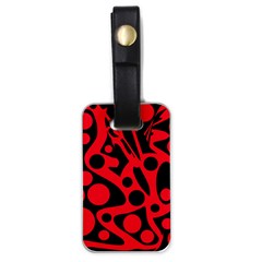 Red And Black Abstract Decor Luggage Tags (one Side)  by Valentinaart