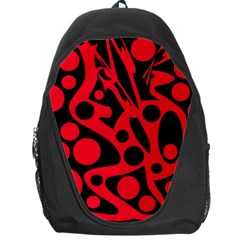 Red And Black Abstract Decor Backpack Bag by Valentinaart