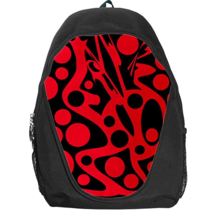 Red and black abstract decor Backpack Bag