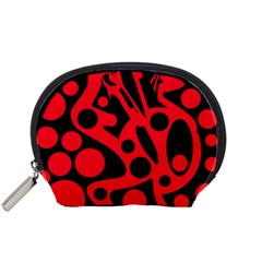 Red And Black Abstract Decor Accessory Pouches (small)  by Valentinaart